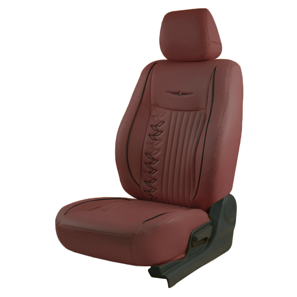 Vogue Knight Art Leather Car Seat Cover For Brown Skoda Slavia