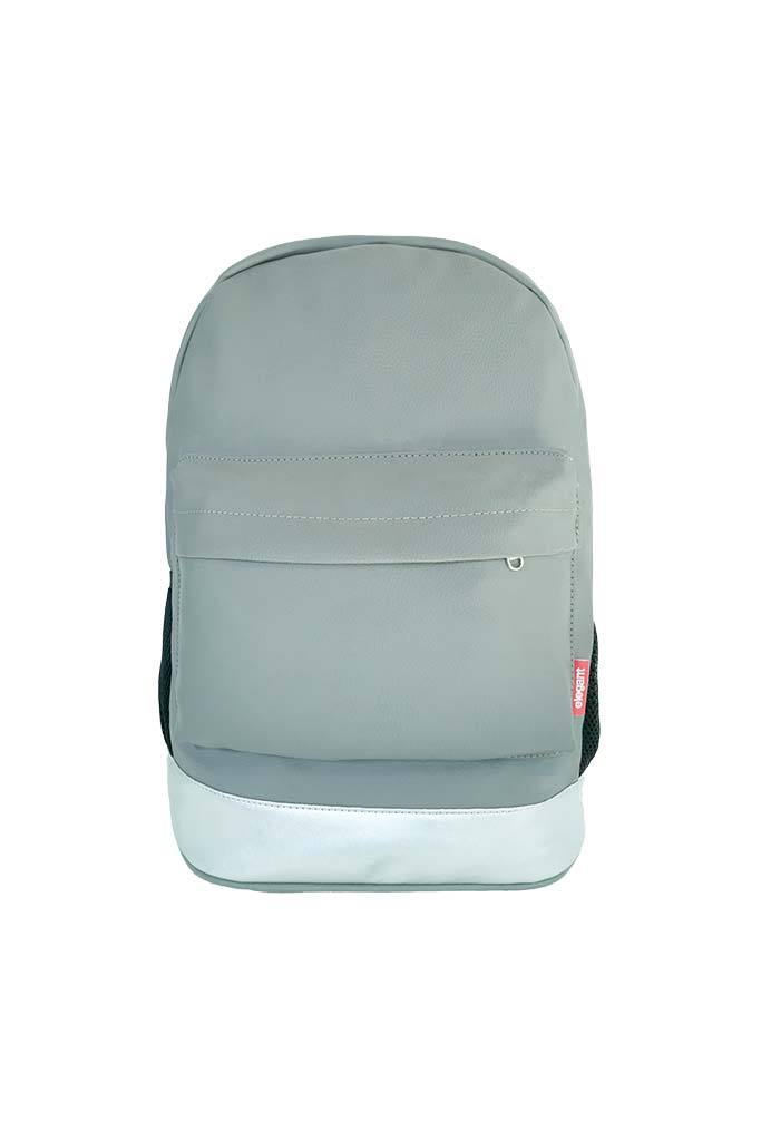 Leatherette Laptop Backpack & Bags Grey and Silver
