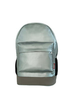 Load image into Gallery viewer, Leatherette Laptop Backpack &amp; Bags Silver and Beige
