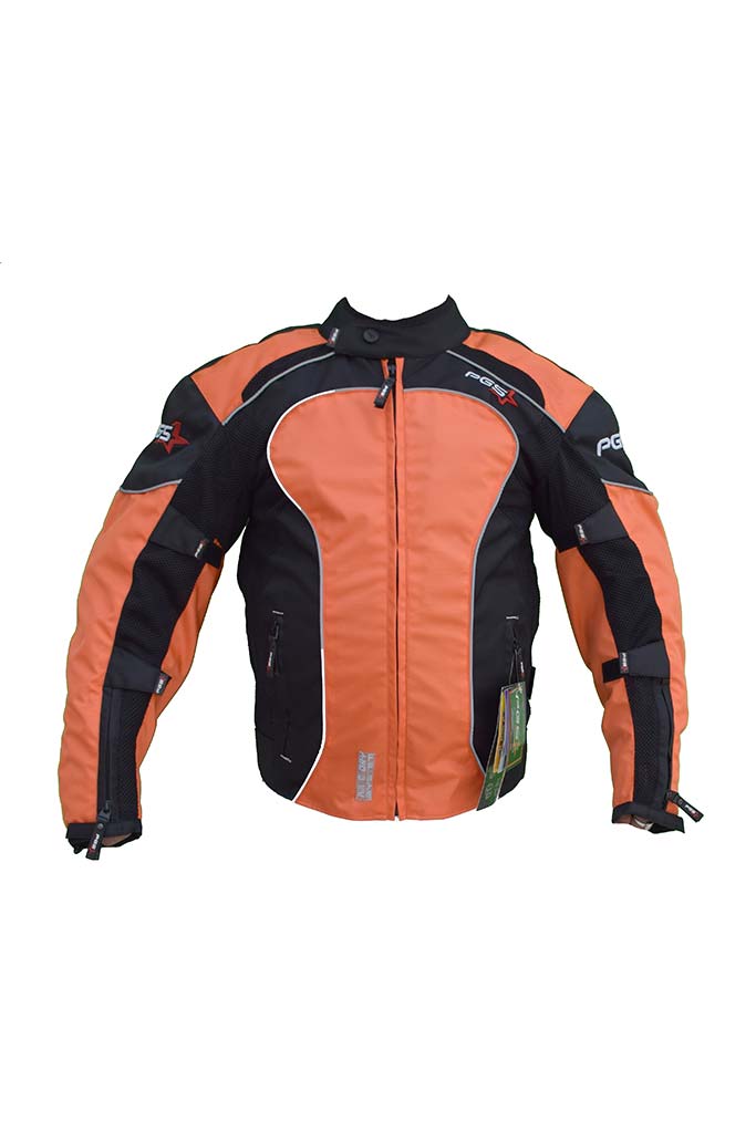 PGS Riding Gears - All Season Mesh Protective Riding Jacket Orange