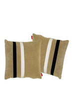Load image into Gallery viewer, Velvet Comfy Cushion Beige and Black (Set of 2) Style 3
