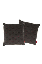 Load image into Gallery viewer, Velvet Comfy Cushion Dark Gray and Black (Set of 2) Style 2
