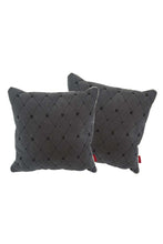 Load image into Gallery viewer, Velvet Comfy Cushion Dark Gray and Black (Set of 2) Style 1
