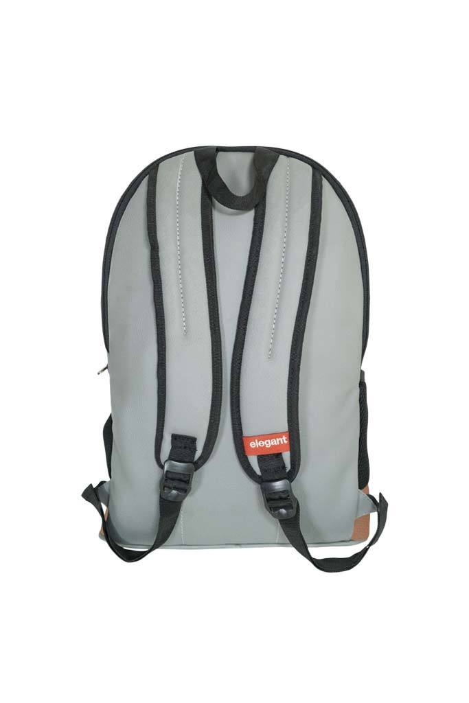Leatherette Laptop Backpack & Bags Grey and Tan