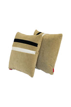 Load image into Gallery viewer, Velvet Comfy Cushion Beige and Black (Set of 2) Style 3
