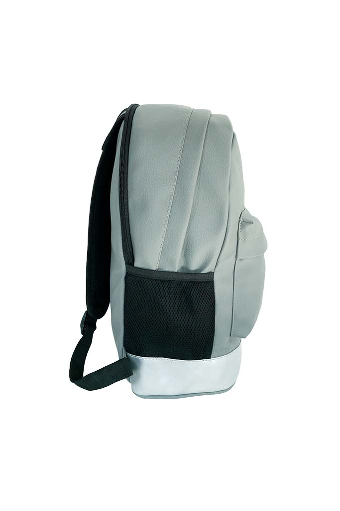 Leatherette Laptop Backpack & Bags Grey and Silver