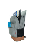 Load image into Gallery viewer, Leatherette Laptop Backpack &amp; Bags Grey and Tan
