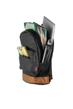 Load image into Gallery viewer, Leatherette Laptop Backpack &amp; Bags Black and Tan

