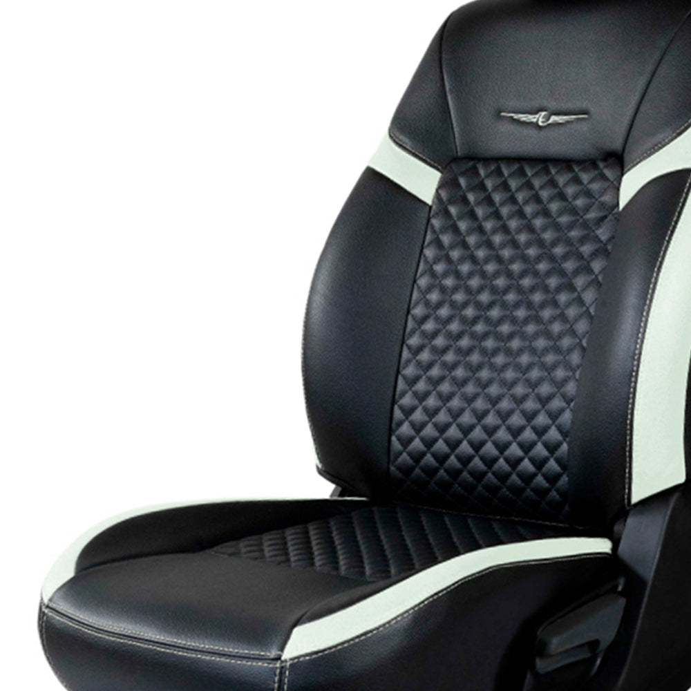 Vogue Star Art Leather Car Seat Cover For Tata Nexon Black-White
