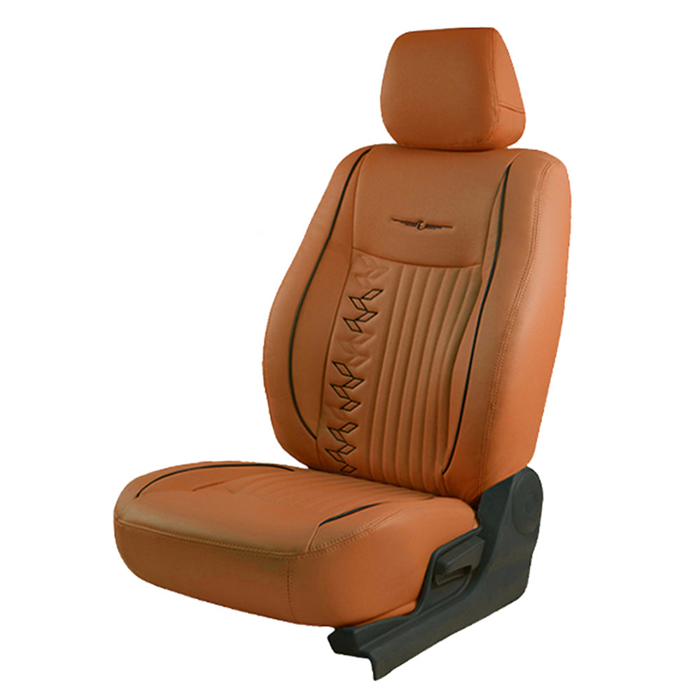 Vogue Knight Art Leather Car Seat Cover For Tan Skoda Slavia