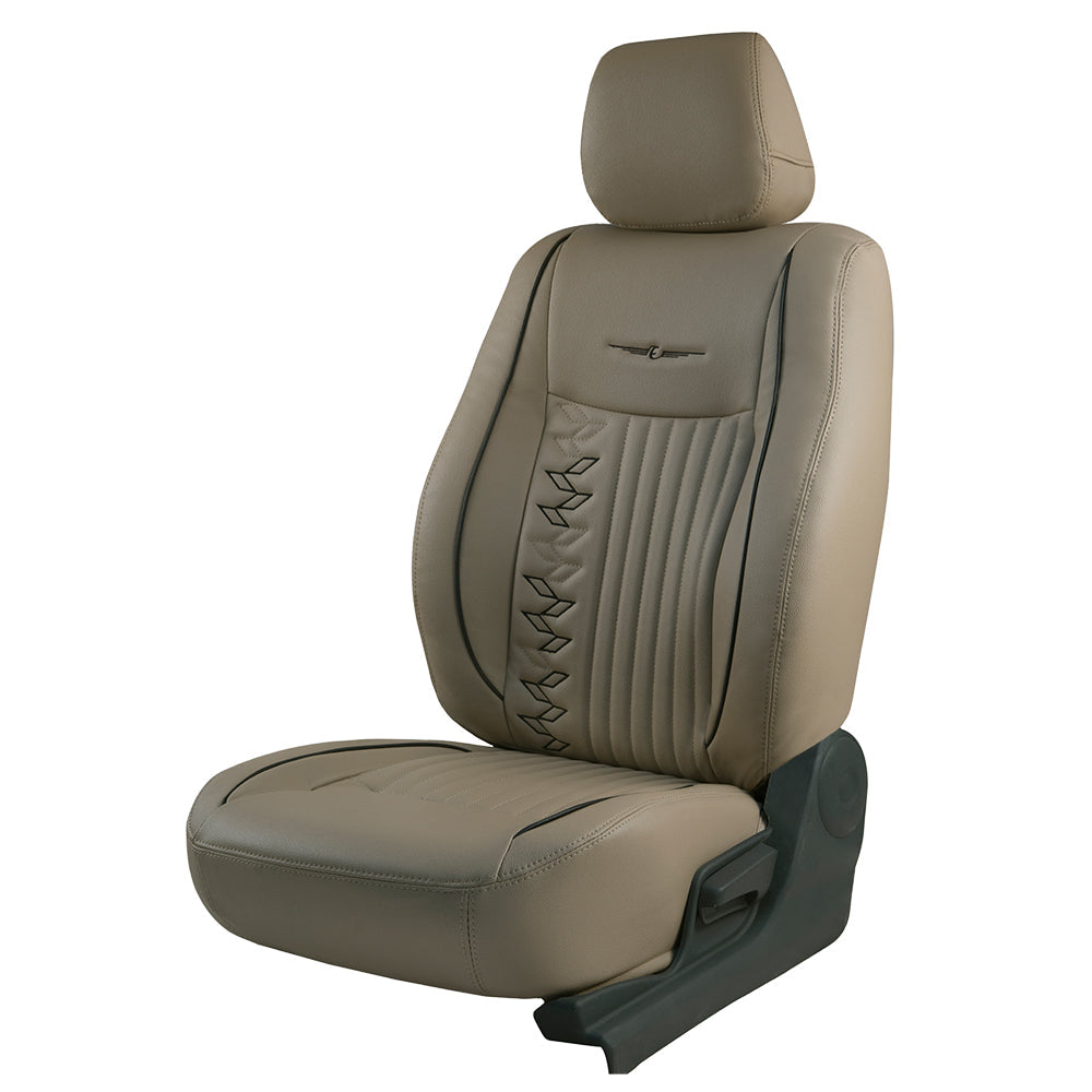 Vogue Knight Art Leather Car Seat Cover Black For Skoda Slavia
