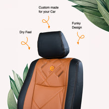 Victor Duo Bucket Fit Art Leather Car Seat Cover For Maruti Brezza | In Black-Tan Color | Elegant Auto Retail