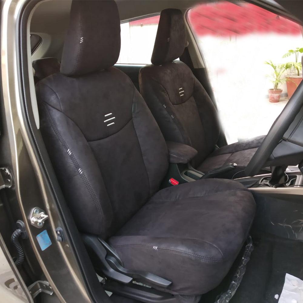 Nubuck Patina Leather Feel Fabric For Renault Triber Custom Fit