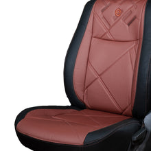 Victor Duo Art Leather Car Seat Cover For Hyundai Verna - Black Brown Orange | Elegant Auto Retail