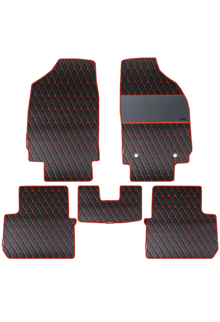 Luxury Leatherette Car Floor  Red For Citroen C3