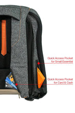 Load image into Gallery viewer, Performance Anti-Theft Hard Shell Backpack Grey and Orange
