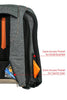 Performance Anti-Theft Hard Shell Backpack Grey and Orange