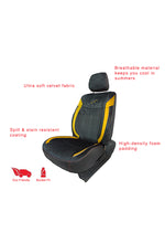 Load image into Gallery viewer, Veloba Maximo Velvet Fabric Car Seat Cover Black and Yellow
