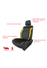 Load image into Gallery viewer, Veloba Maximo Velvet Fabric Car Seat Cover Black and Yellow For Mahindra Scorpio
