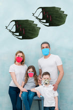 Load image into Gallery viewer, Elegant Cotton Face Mask Olive Green String Tieup Family Pack
