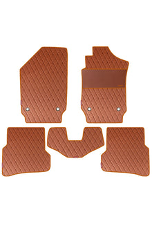 Luxury Leatherette Car Floor Mat  For Volkswagen Polo In Tan  | Elegant Auto Retail