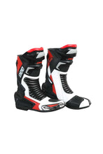 Load image into Gallery viewer, Biking Brotherhood Racing Boots - White &amp; Red
