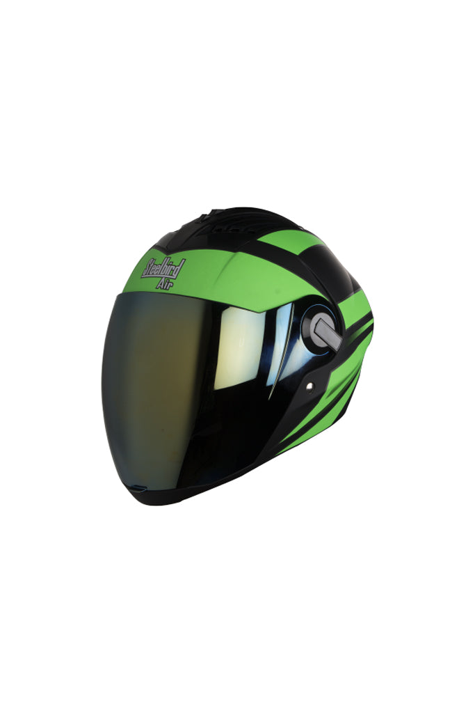 Black and 2025 green bike helmet