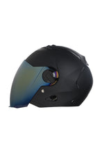 Load image into Gallery viewer, Steelbird Air Dashing Open Face Helmet-Black With Rainbow Visor
