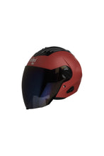 Load image into Gallery viewer, Steelbird Air Dashing Open Face Helmet-Red With Irridium Blue Visor
