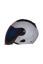 Load image into Gallery viewer, Steelbird Air Dashing Open Face Helmet-White With Golden Visor
