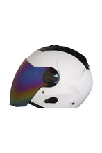 Load image into Gallery viewer, Steelbird Air Dashing Open Face Helmet-White With Irridium Blue Visor

