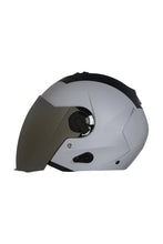 Load image into Gallery viewer, Steelbird Air Dashing Open Face Helmet-White With Silver Visor
