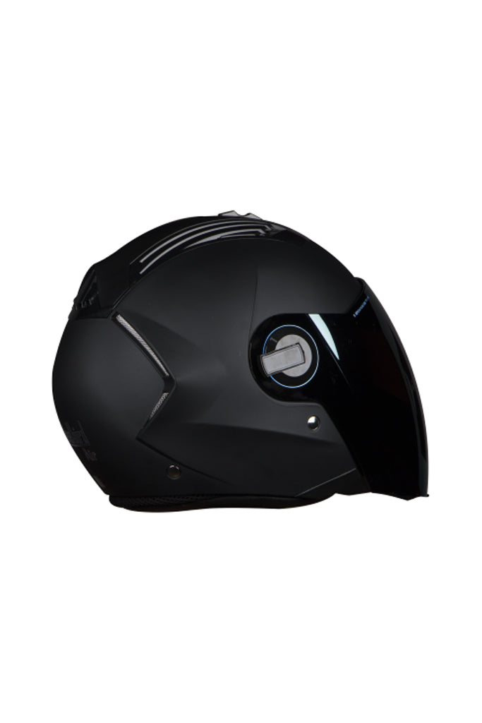 Steelbird Air Open Face Helmet-Matt Black With Gold Visor