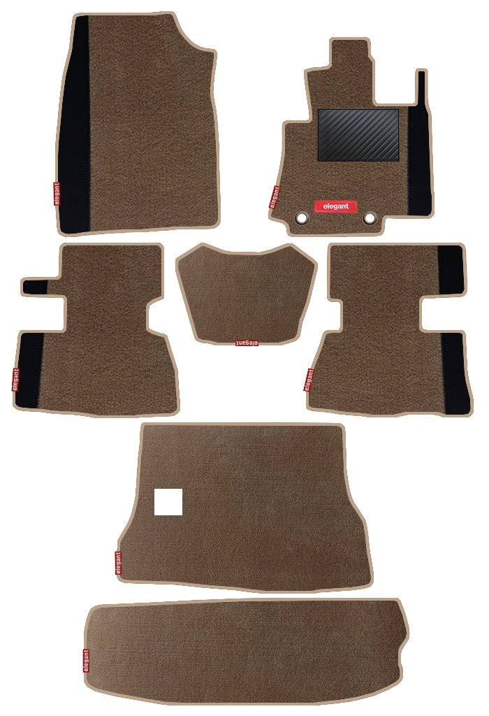 Duo Carpet Car Floor Mat Beige and Black For Mahindra Scorpio