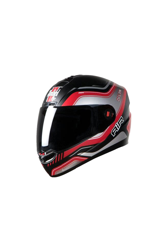 Steelbird Air Delta Full Face Helmet-Matt Black With Red – Elegant
