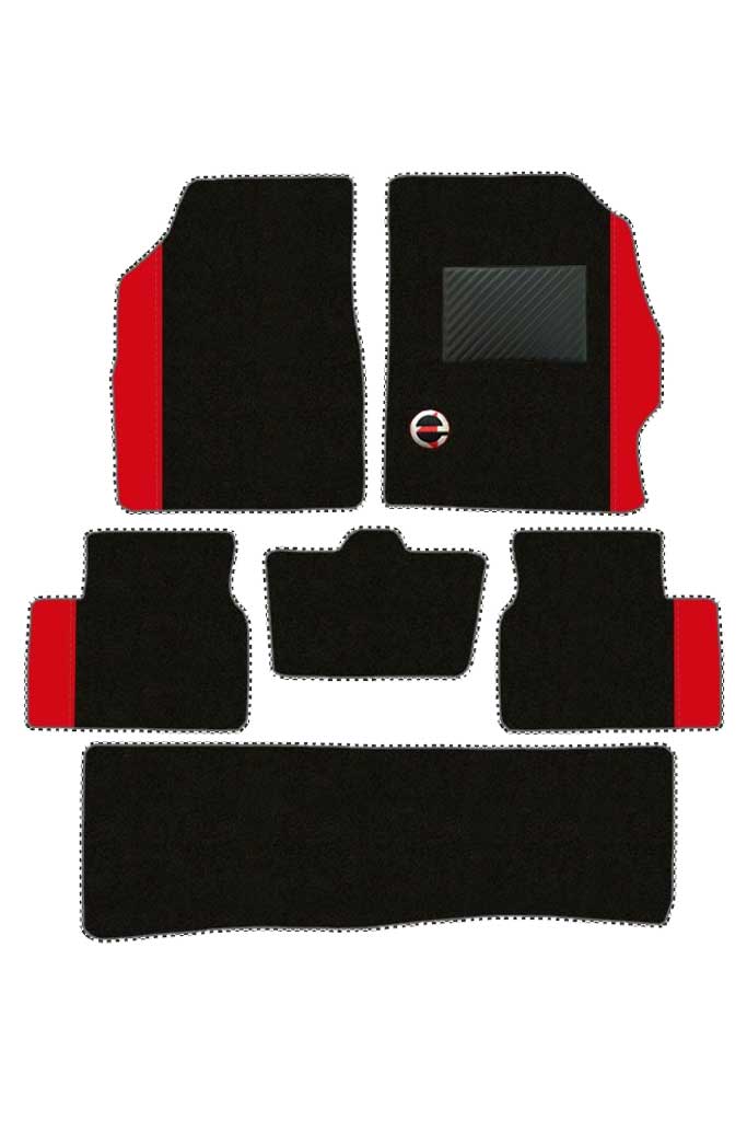 Duo Carpet Car Floor Mat Black and Red For Mahindra XUV500