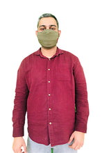 Load image into Gallery viewer, Elegant Cotton Face Mask Olive Green String Tieup Family Pack
