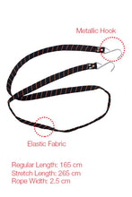 Load image into Gallery viewer, Flat Wide Strap Black | Bungee Cord for Motorcycle India | Bungee Cord | Elastic Luggage Rope with Hooks.
