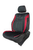 Veloba Maximo Velvet Fabric Car Seat Cover Black and Red