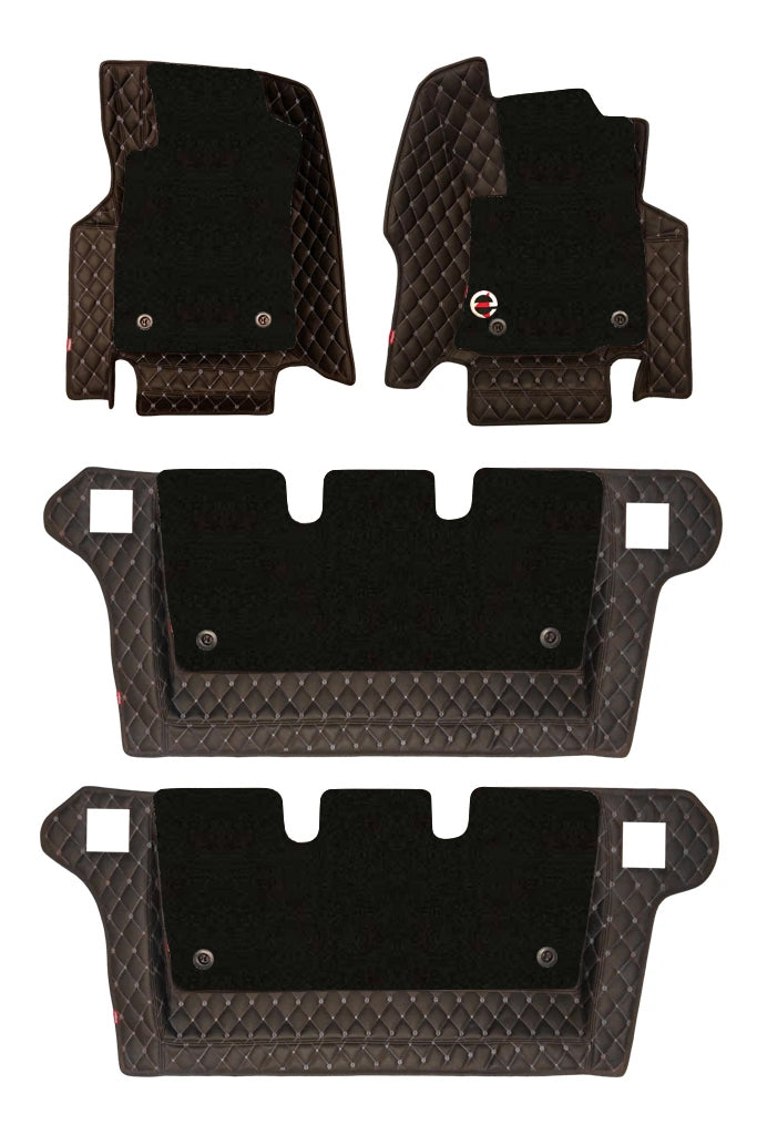 Royal 7D Car Floor Mats Black and White For mahindra XUV500