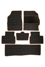 Load image into Gallery viewer, Luxury Leatherette Car Floor Mat Black and Orange (Set of 6)
