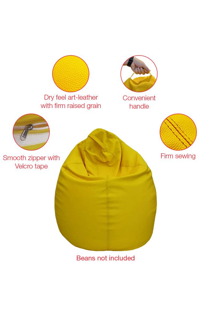 Trend Art Leather Bean Bag Yellow